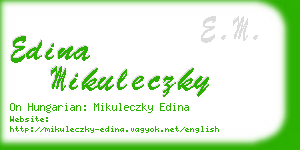 edina mikuleczky business card